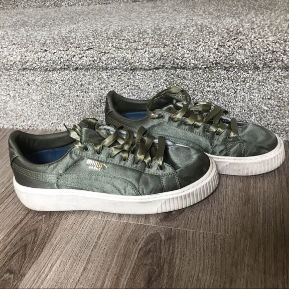 Puma Satin Olive Creeper Sneaker - Picture 3 of 5